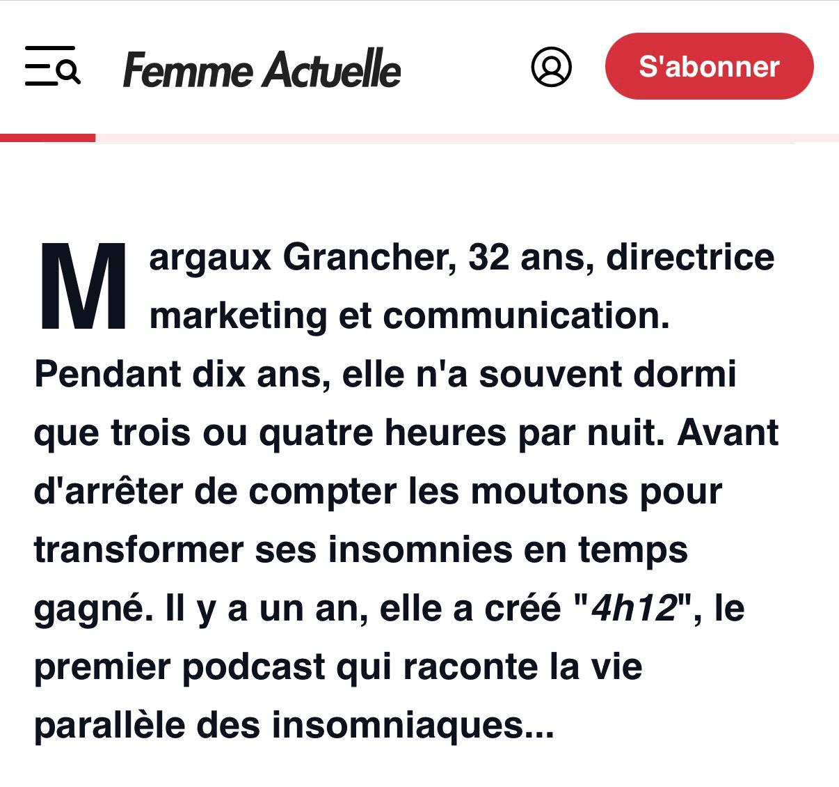 Article de presse : Femme Actuelle
