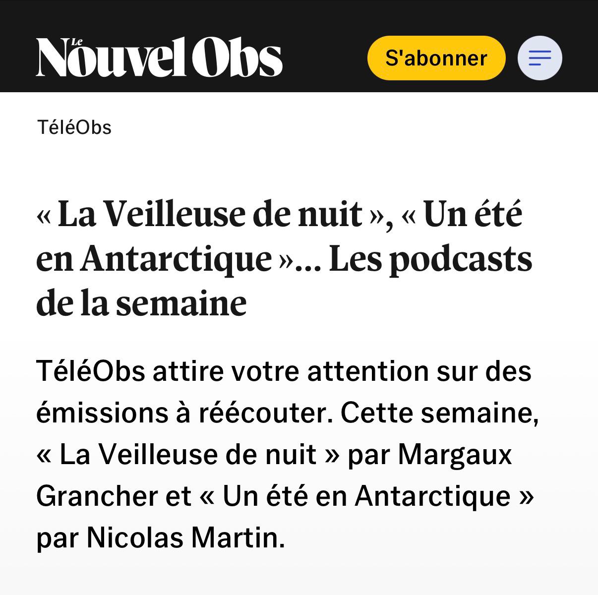 Article de presse : Le Nouvel Obs